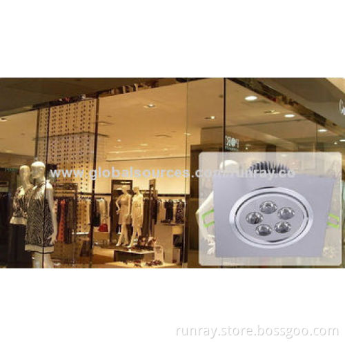 Square 5W LED Downlight, Epistar/Bridgelux Chip, 90-110lm/W, AC 85-265V, CE/RoHS ISO9001 Factory